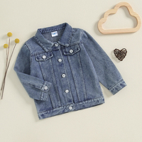 Pudcoco Baby Girl Denim Jacket Big Sis Embroidery Lightweight Long Sleeve Button Cardigan Coat Infant Spring Fall Outwear 1-5T - Image 4